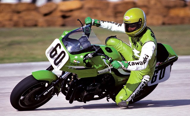 Wayne Rainey (60) sur la Kawasaki 750 GPZ