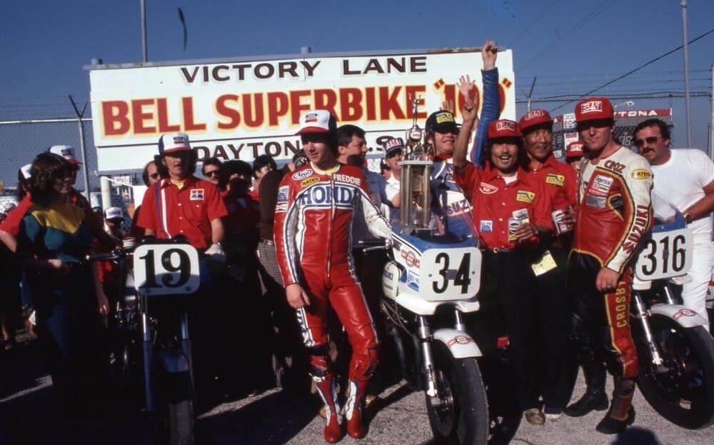 Daytona 1981 : Wes Cooley (34) 1er, Graeme Crosby (316) 2e, Freddie Spencer (19) 3e