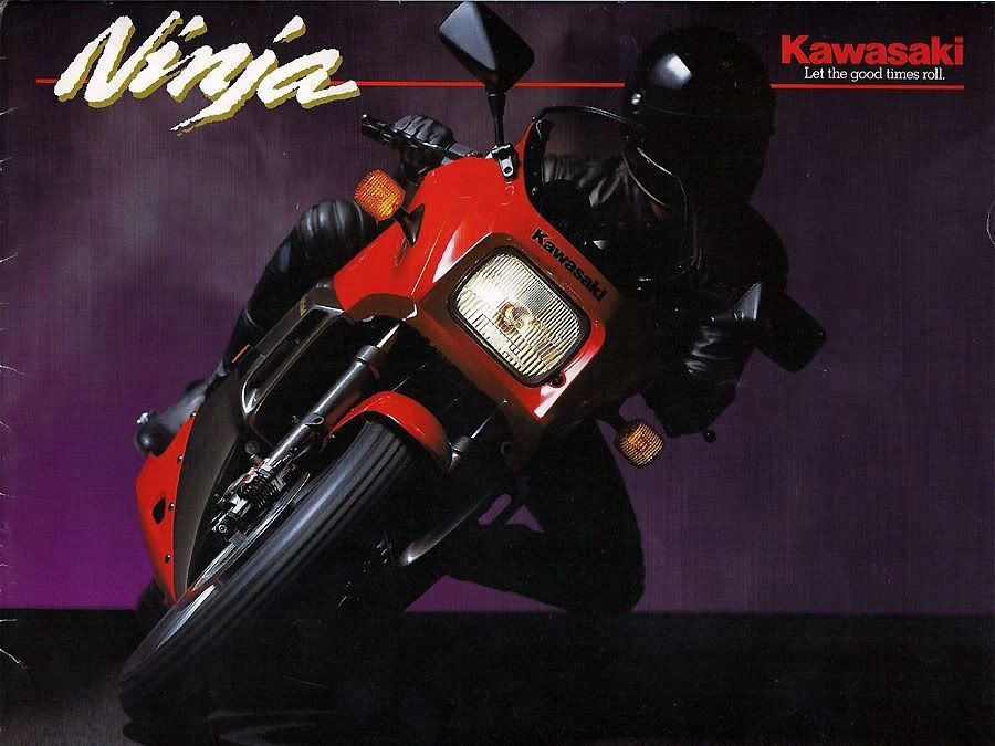 Mercenary Garage Custom Motorcycle Workshop Kawasaki GPZ 750 900 Ninja Vintage Print Ad Let the Good Times Roll 02 Rear (2)