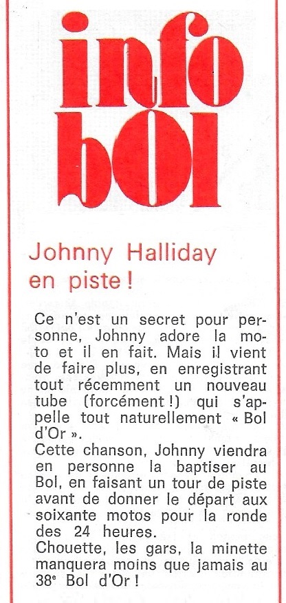 annonce Johnny au Bol